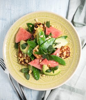 watermelon melone halloumi salad