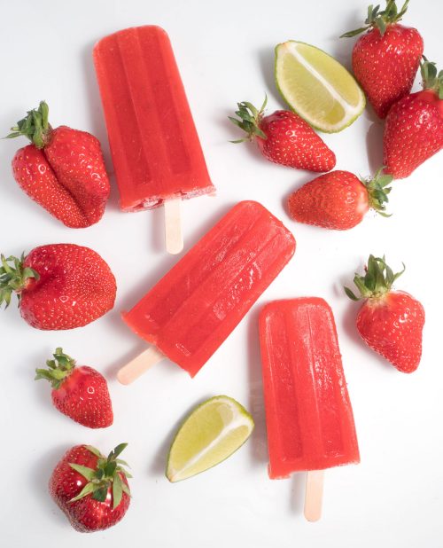 strawberry paletas popsicles