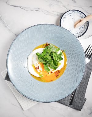 Aleppo pepper poached egg