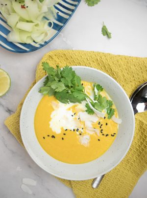 Sweet potato coconut peanut soup